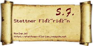 Stettner Flórián névjegykártya